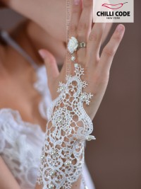 Dámský náramek, rukavice - Vintage Lace - Bílá